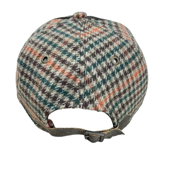 Stetson Wool Blend Houndstooth Plaid Baseball Cap Adjustable Buckle Back OSFM - Picture 5 of 9